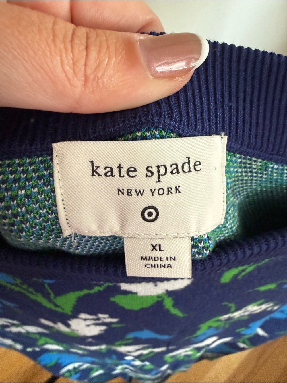kate spade for Target Navy Blue Floral Two-Piece women’s sweater and skirt Set - Picture 2 of 7